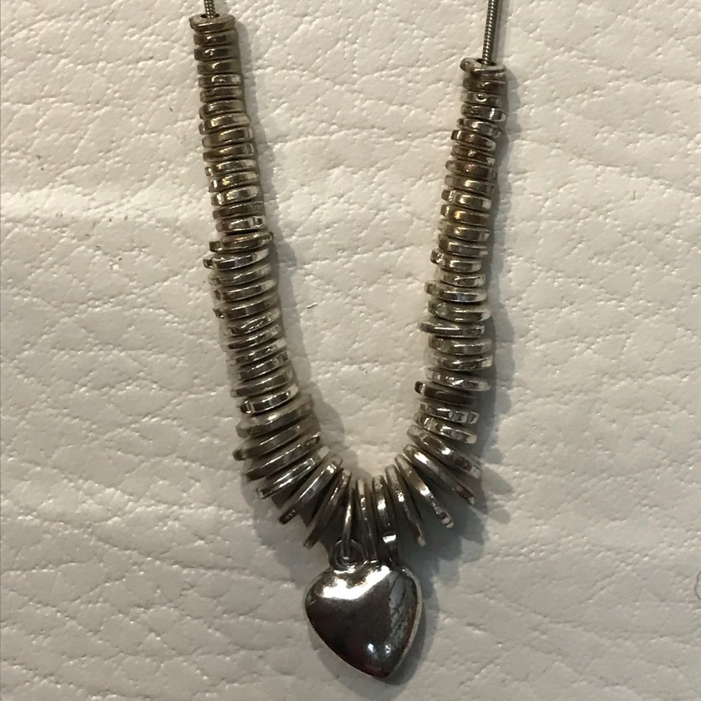 .925 Silver Heart Charm and Pendant Necklace